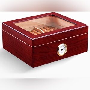 Cedar Wood Portable Cigar Solid Wood Cigar Box, can Hold 50 Cigars